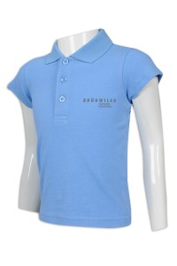 KD080 訂購女童Polo恤 童裝製衣廠 藍色